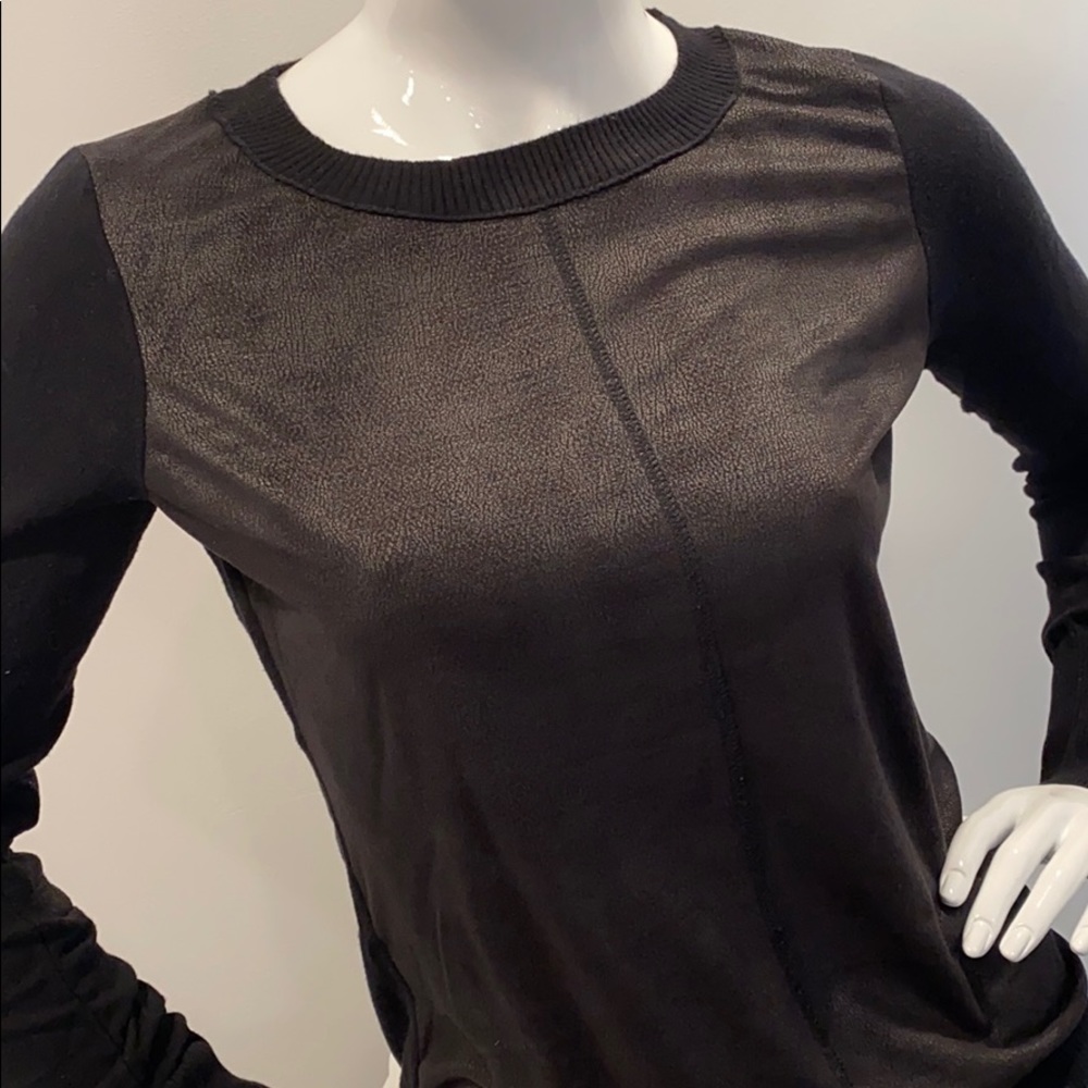 Express Leather Look Sweater Elbow Patch Detail - image 3